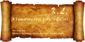 Klemanovics Lóránt névjegykártya